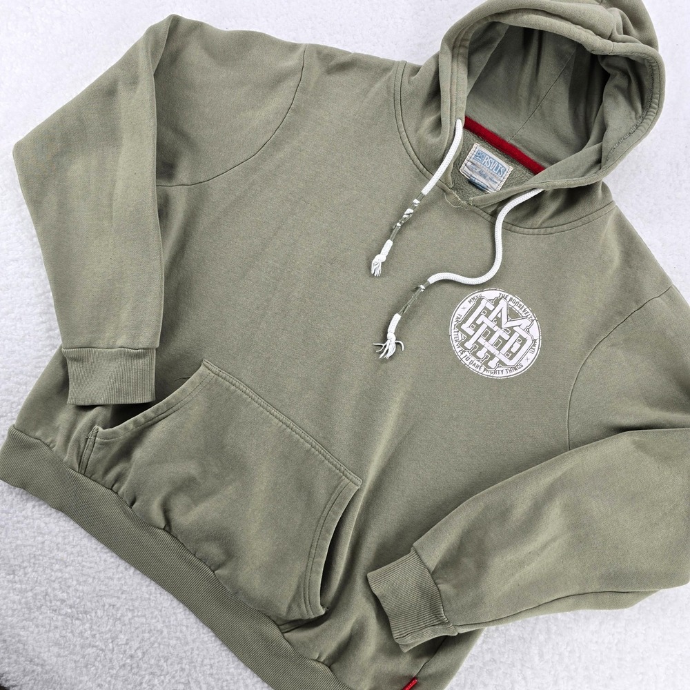 RSVLTS Hoodie Dare Mighty Things Graphic‎ Mens Large Olive Green Sweatshirt